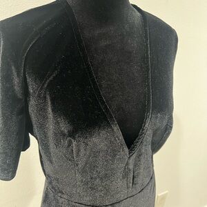 Club L London Black Dress | Deep V | Tulip Style | UK 14 / US 10